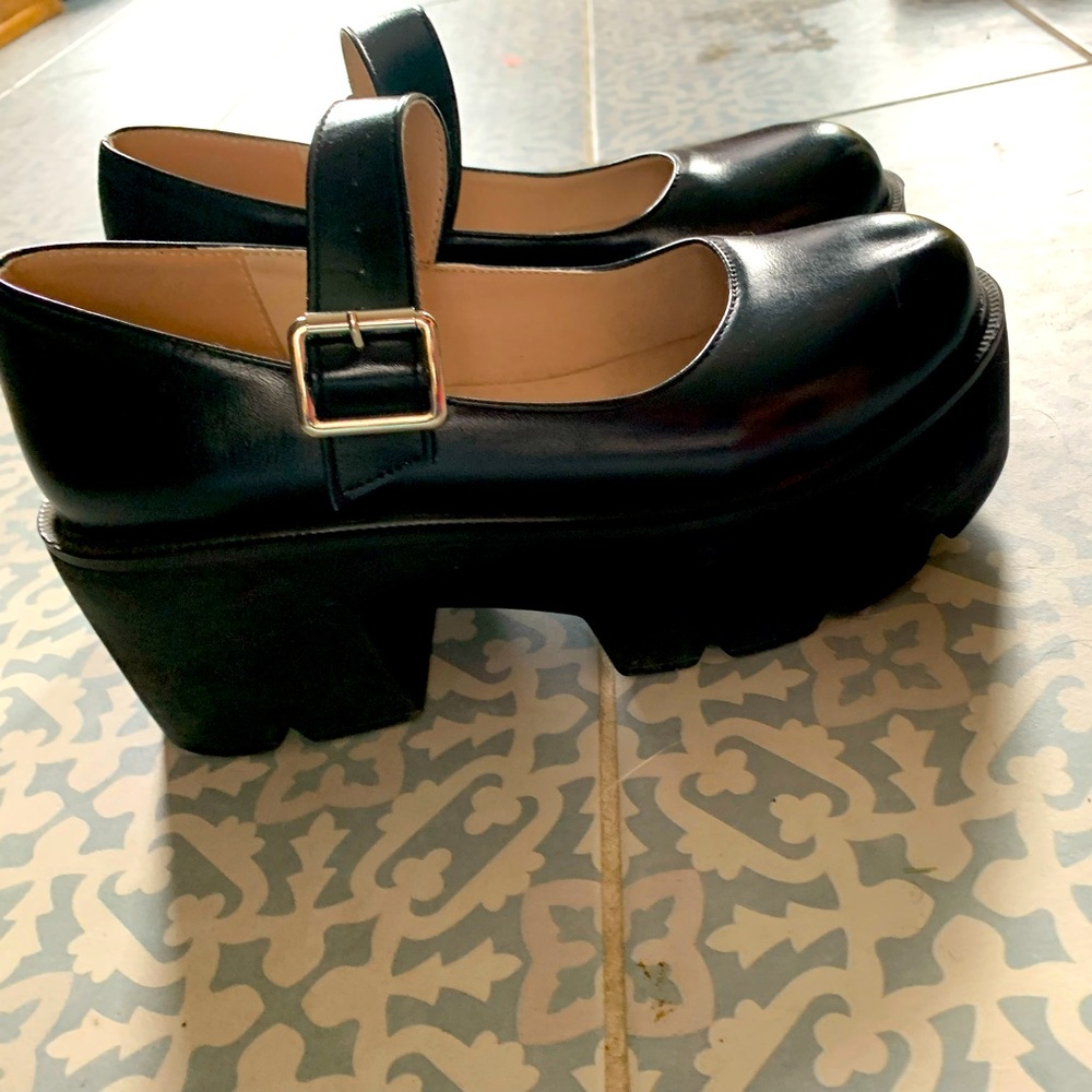 Mary Jane platform wedge.